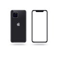 Realistic iPhone 11 pro, black, vector editorial Royalty Free Stock Photo
